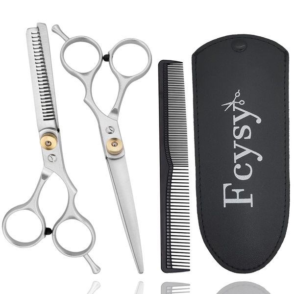 Hair Scissors Hair Cutting Shears Set, Fcysy Haircut Scissors Thinning Shears Kit, Salon Barber Haircutting Scissors Hairdresser Blending Shears Hair Trimming Tools for Men Women Dog