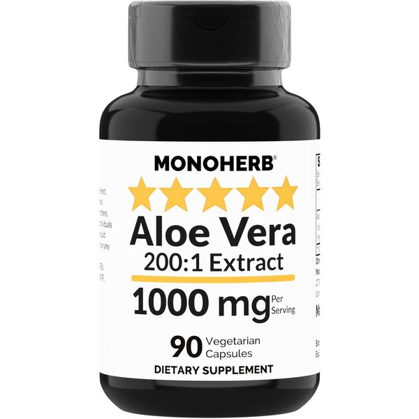 MONOHERB Aloe Vera 1000 mg - 200x Extract - 90 Capsules