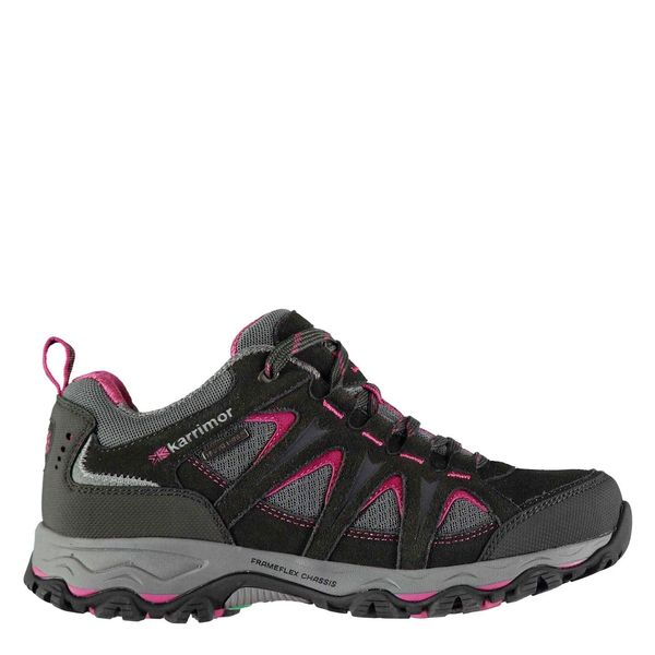 Karrimor Womens Mount Low Ladies Walking Shoes Waterproof Lace up Hiking Black/Pink 4