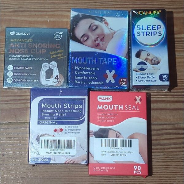 (5 ct) MOUTH STRIPS CLIPS Anti-Snoring Seal Tape-504 PCS-5 Various Pks (B-124)