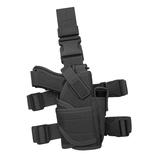 Molle Tactical Pistol Thigh Gun Holster, Drop Leg Holster, Right Hand Adjustable