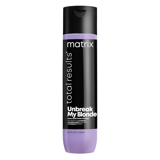 Matrix Unbreak My Blonde, Strengthening Conditioner with Citric Acid to Help Repair Damage for Pre-Lightened and Bleached Blonde Hair, Total Results 300ml