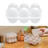 6 Egg Grid Storage Container - Plastic Eggs Holder With Handle, Outdoor Egg Carriers For Kitchen & Restaurants