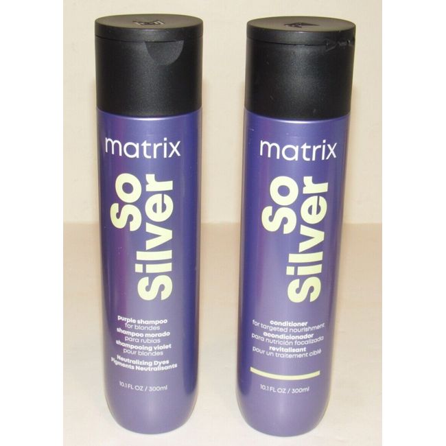 Matrix So Silver Purple Shampoo For Blondes And Conditioner Set Full Sz 10.1 Oz