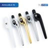 XFORT Cranked Locking Window Handle Installation Kit in Black, Right Hand UPVC Window Handle Replacement, Offset Lockable Window Lever
