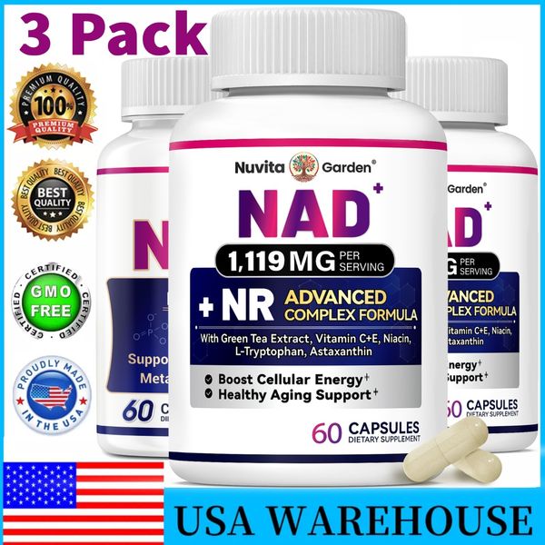 3 Pack NAD+ Supplement 300mg with NR 150mg Complex  Vitamins C&E 180 Count