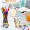 Comfy Package, Flexible Disposable Plastic Drinking Straws - 7.75" High - Assorted Colors [500 Count]
