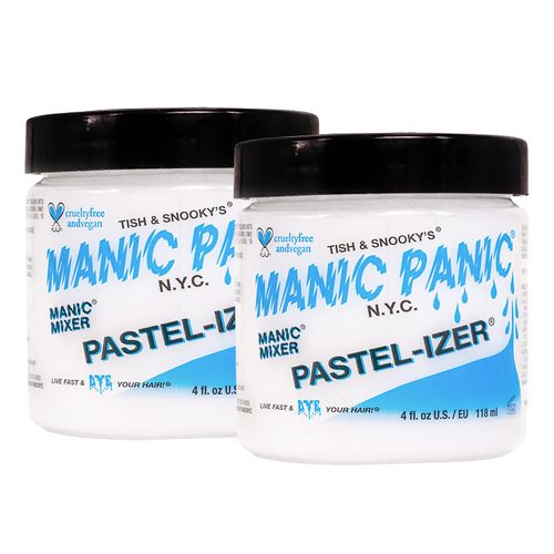 Manic Panic Pastel Izer/Mixer Cream Vegan, Cruelty Free, Semi Permanent Hair Pasteliser, Achieve a Lighter Colour, 2 x 118 ml