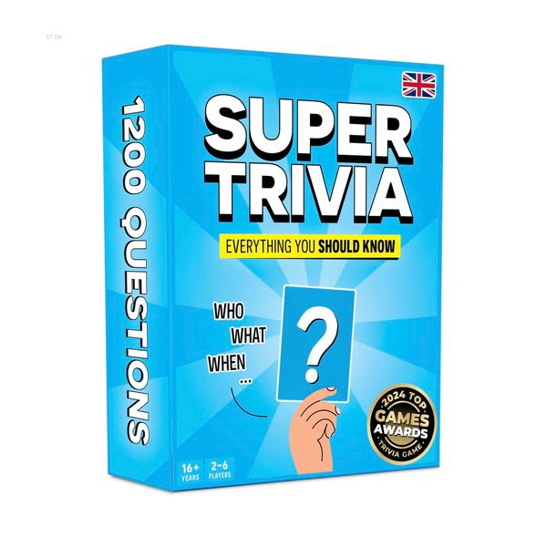 Super Trivia Games for Adults with 1200 Questions - Fun Board Game with Trivia Cards - Trivia Game for Family with Teens and Adults - Fun Party Games for Teenage Boy Gifts