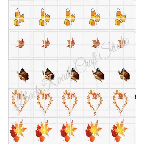 Fall Waterslide Finger Nail Decals Instructions (set of 50) SS