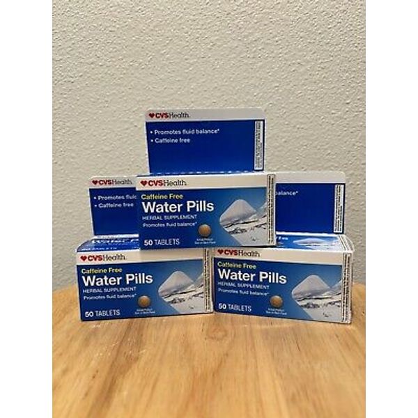 Cvs Health Caffeine-Free Water Pills 50 Count Herbal Supplement Fluid 4/25