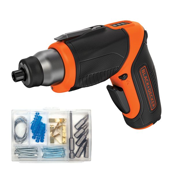 BLACK+DECKER 4V MAX* Cordless Screwdriver with Picture-Hanging Kit (BDCS40BI)