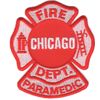 feuer1 Chicago Fire Dept. Paramedic Patch (Sleeve Badge, 8 x 9.5 cm), red