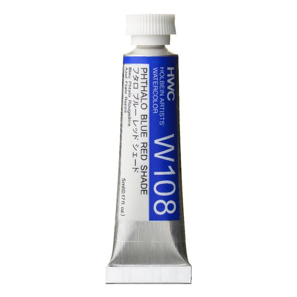 Holbein W108 Transparent Watercolor Paint, Phthalo Blue Red Shade, 0.16 fl oz (5 ml) (No.2), 003108