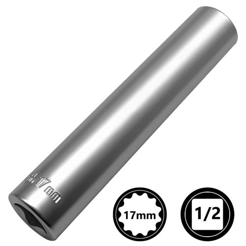 KTTOOL 17MM Deep Metric Socket 12PT - Extra Long Deep 120MM