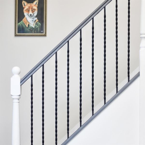 Matte Black "Enfield" Rope Twist Stair Spindle - Spindle Only