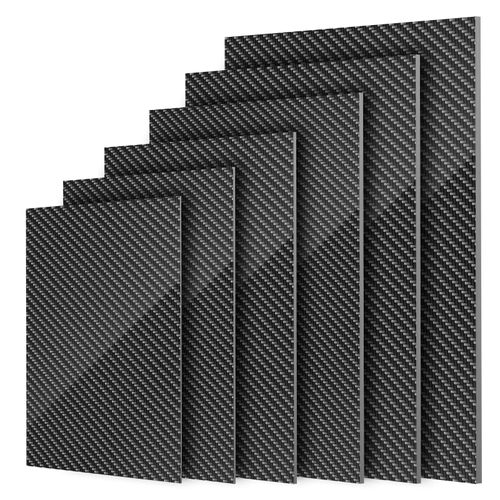 100% 3K Carbon Fiber Sheet Lanstics Carbon Fiber Plate Carbon Fiber Laminate Plate Plain Weave Panel Sheet 2.5MM Thickness Glossy Surface 200X300X0.5MM 1.0MM 2.0MM 2.5MM 3.0MM