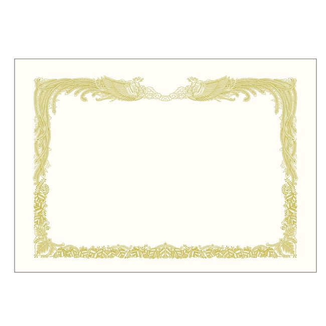 Sasagawa 10-3060 Gold Foil Award Paper, OA Compatible, Vertical Writing, White, A4, 5 Sheets