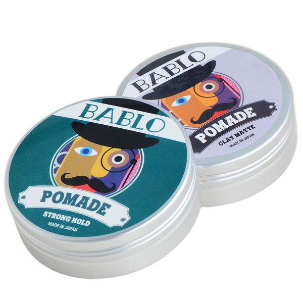 Babro Pomade Stronghold Men's Hair Straightening Agent, Water-based, Hair Grease, Single Item & Clay Mat Set