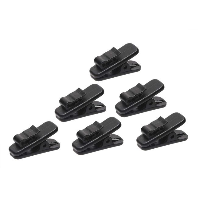 Mini Skater 1 Inch Length Small Earphone Wire Clip Headphone Mount Cable Clothing Clip Earbud Clip to Keep Earphone/Microphone Cord in Place for 1.5mm Wire Diameter Round Wire Earphone,6Pcs (Black)