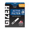 Gizeh Active Tips Activated Carbon Filter with Ceramic Caps, 34 Filter, Silver, Small