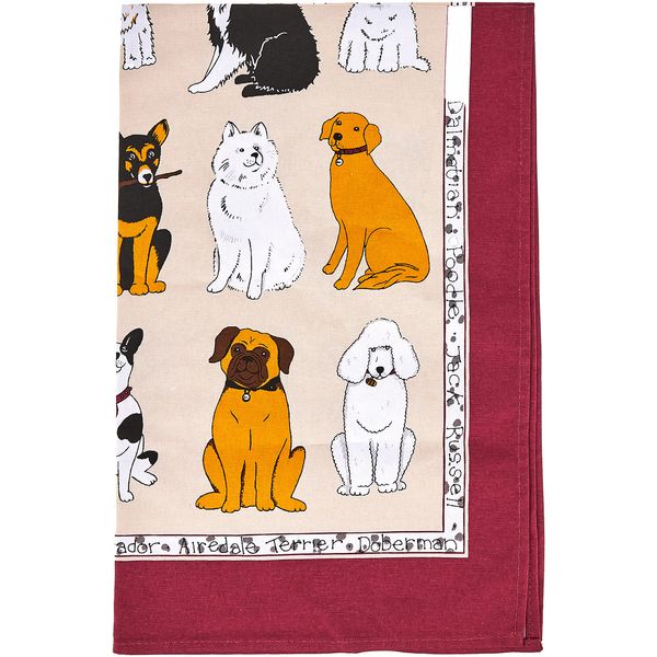 Ulster Weavers Tea (74 x 48cm) -100% Cotton-Washable Cloths/Dish Towel with Red Bones Border-Kitchen Accessories & Decor Theme-Dog Lovers Gifts, One Size