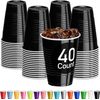 Black Plastic Cups 12 oz Disposable Reusable Party Supplies 40 Count