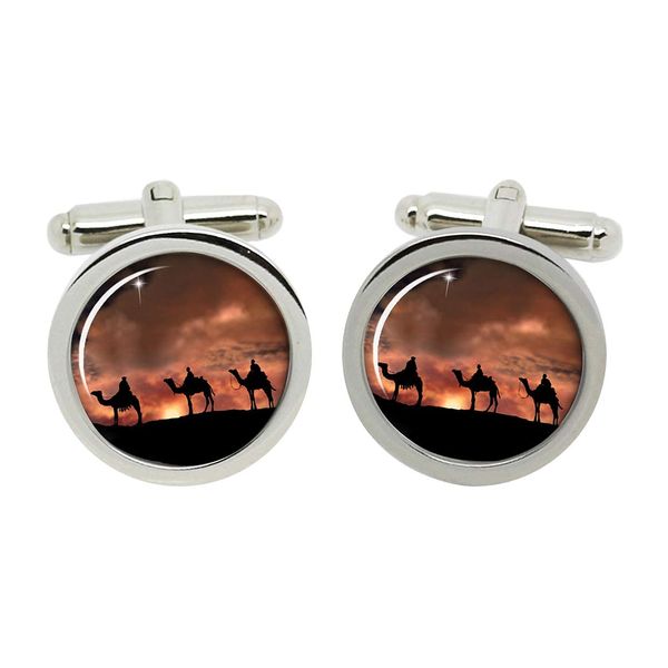 The Magi Christian Cufflinks in Chrome Box