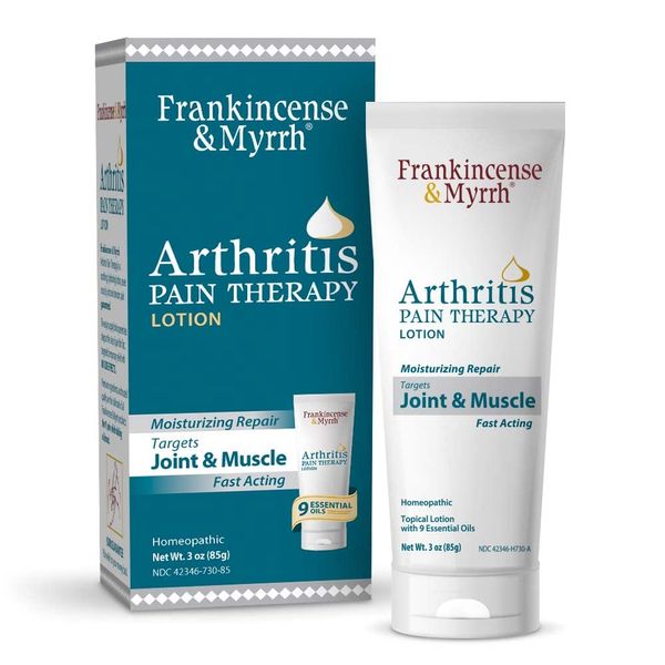 FRANKINCENSE & MYRRH Arthritis Pain Therapy Lotion – Fast Acting Pain Relief Cream and Hydrating Skin Repair, Net Weight 3 Ounces - 1 Pack