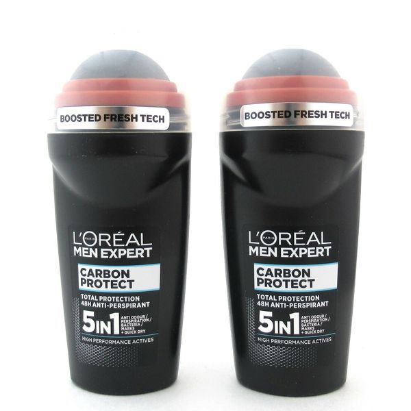 L'Oreal Men Expert Carbon Protect 48H Anti-Perspirant Roll On 50 ml. (Lot of 2)