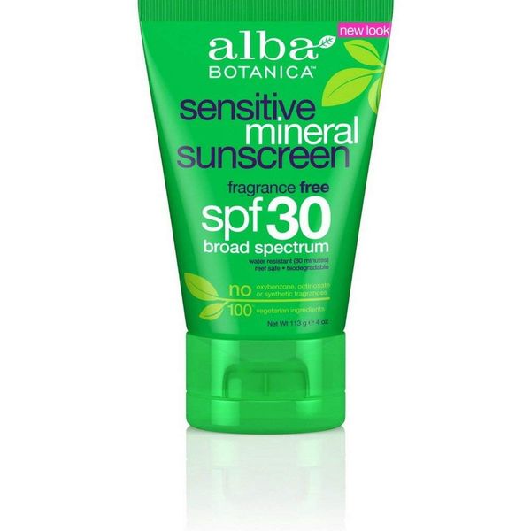 Alba Botanica Sensitive Mineral Sunscreen Fragrance Free, SPF 30 4 oz (Pack Of 2)