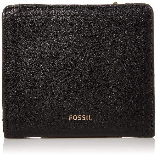 Fossil Women's Logan Leather Wallet RFID Blocking Small Bifold, Black (Model: SL7829001)