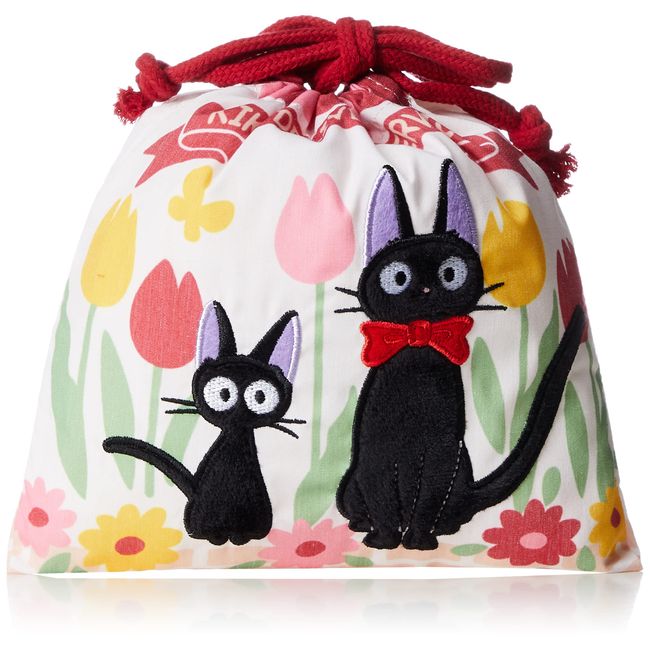 Marushin 1025006400 Lunch Bag, Cup Holder, Cup, Drawstring, Small, Ghibli, Kiki's Delivery Service, Gigi and Tulip, Girls, Kindergarten, Kindergarten, Elementary School, Character