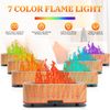 Essential Oil Diffusers, Flame Air Diffuser, 200ml Aromatherapy Diffuser with 2 Mist Mode 4 Timer Up & Waterless Auto-Off Protection for Bedroom Home, Office(Wood)