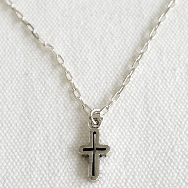 Shiny Cross Catholic Church Silver 925 Silver Necklace