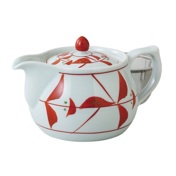 Hasamiyaki 89585 U-Pot Ancient Vermilion Floral Pattern