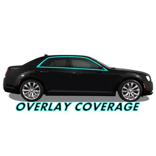 SlickMod Chrome Delete Blackout Vinyl Overlay for 2011-2021 Chrysler 300 Window Trim (Matte Black)