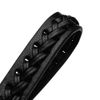 Cadillac Script Logo Braided Rope Style Black Leather Key Chain