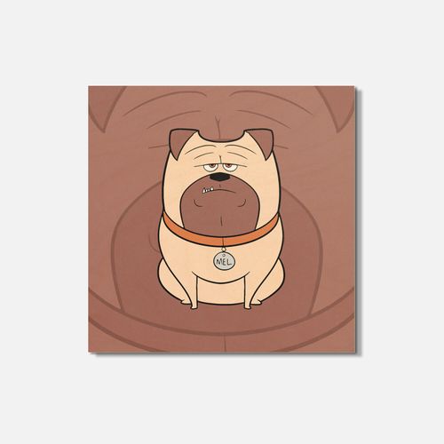 The Secret Life of Pets Cartoon Mel 4'' X 4'' Square Wooden Coaster