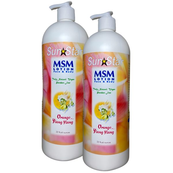 Orange Ylang Ylang MSM Lotion - 32 oz (2 PACK)