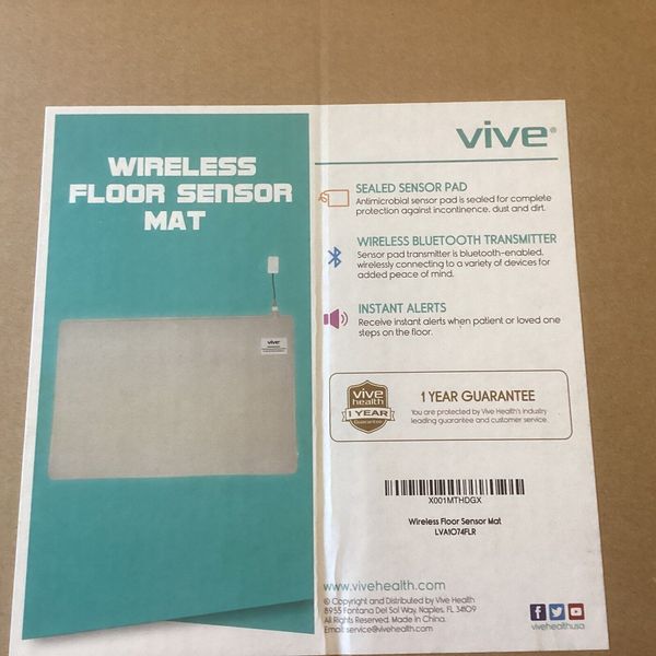 Vive Wireless Floor Sensor Mat With Wireless Pager Alarm, LAV1O74FLR, New In Box