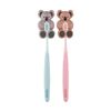 Lindo Ultra Soft Toothbrushes with Koala Bear Toothbrush Holders (Koala Gray)