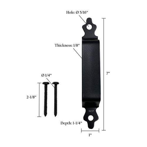 6" Universal Garage Gate Door Handle Black Powder Coat Finish