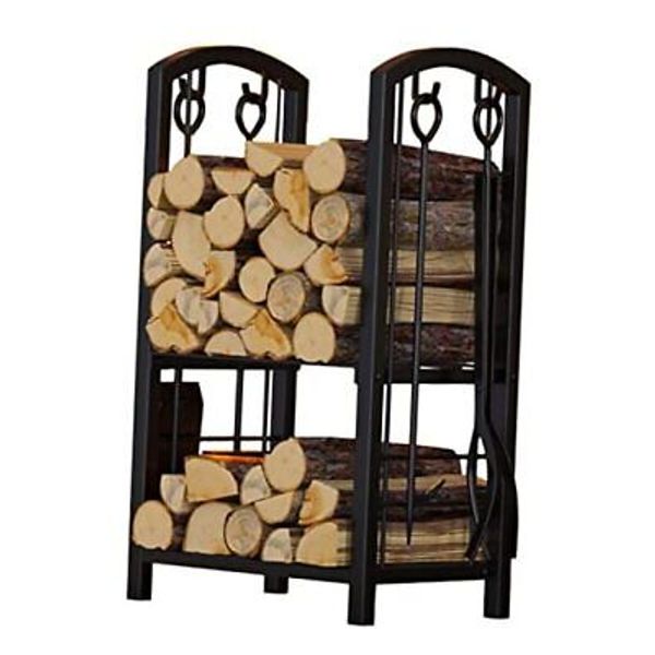 Fireplace Firewood Log Rack 5-Piece Storage Logs Holder with 16x12x29 inch