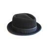 DASMARCA Edward Crushable & Packable Blk/Navy Winter Porkpie Wool Hat - M