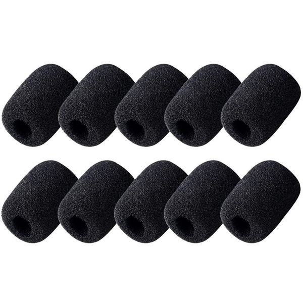 DFsucces Microphone Sponge 10 Pack Headset Income Microphone Windshield Loudspeaker Noise Prevention Microphone Cover Replacement Black (20mm x 15m Inner Diameter 5mm)