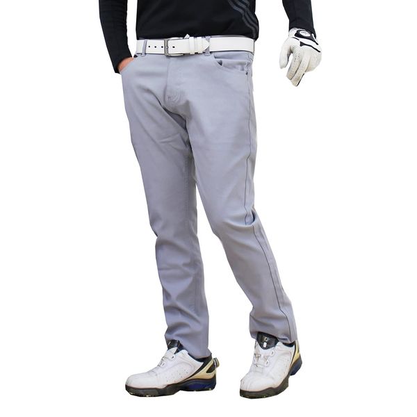 TopIsm Golf Pants, Supreme Stretch, Men's Golf Wear, Slim Fit, Chinos, Autumn/Winter/Spring/Summer, Large Sizes, 6-grey