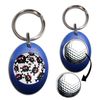 BadgeBeast.co.uk Skull Bow Pattern - Blue Golf Ball Marker Key Ring