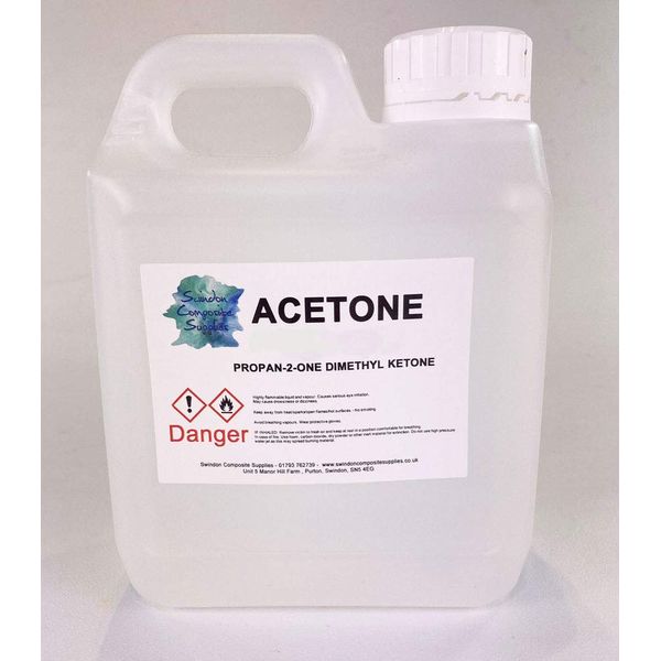 Pure Acetone Nail Polish Remover UV LED GEL Soak Off by Swindon Composite Supplies ™ (1 Litre)