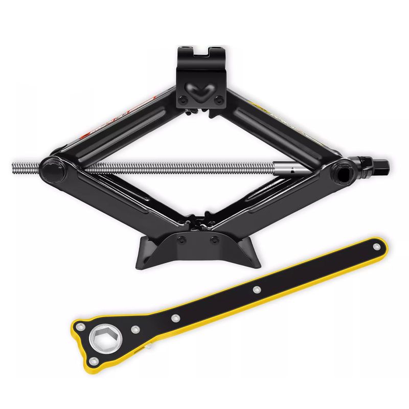 2.5 Ton Tonne Scissor Jack Car Lift Wind Up W/ Crank Wrench Speed